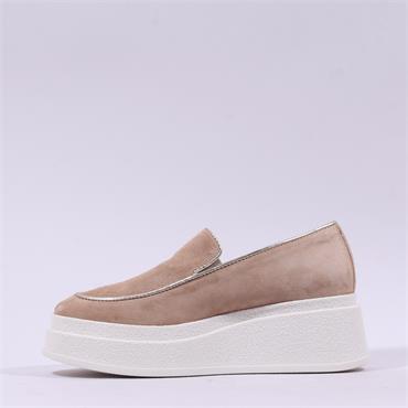 Marco Moreo Dublin Slip On Trim Wedge - Camel Suede